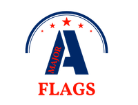 A logo for major flags with a blue letter a