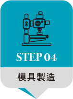 一個藍色的氣泡，上面有顯微鏡的圖片和中文的「步驟 04」字樣。