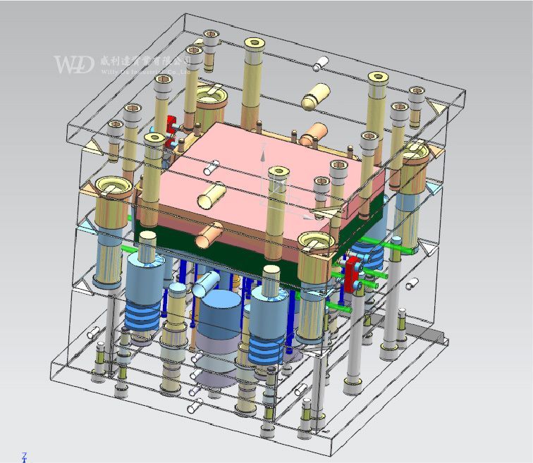 塑膠注射模具的 3D 模型