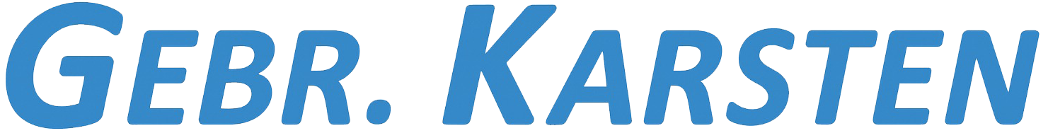 GEBR. KARSTEN in blauwe tekst.