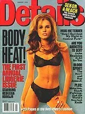 Magazine cover with woman in lingerie,
