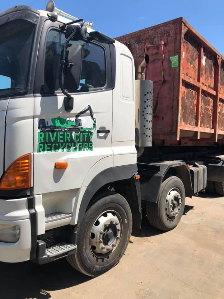 A White And Red Dumb Truck — RiverCity Recyclers In Taree, NSW
