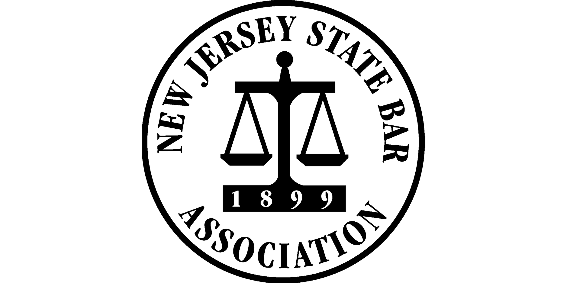 A black and white logo for the New Jersey State Bar Association