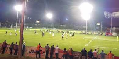 Baseball glove with ball on green grass, with blurred baseballs in the background.