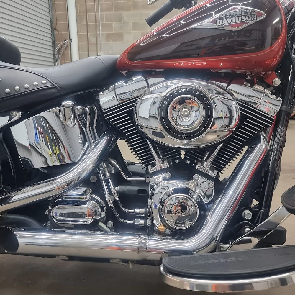 A Harley Davidson Motorcycle Served For Client — Apex Automotive Detailing In Lismore, NSW