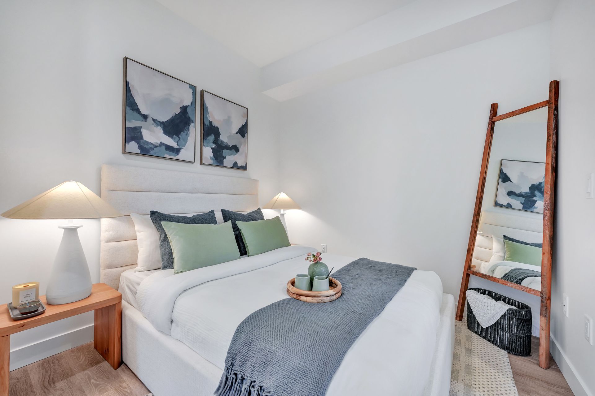 A rooftop deck with a fire pit and a couch