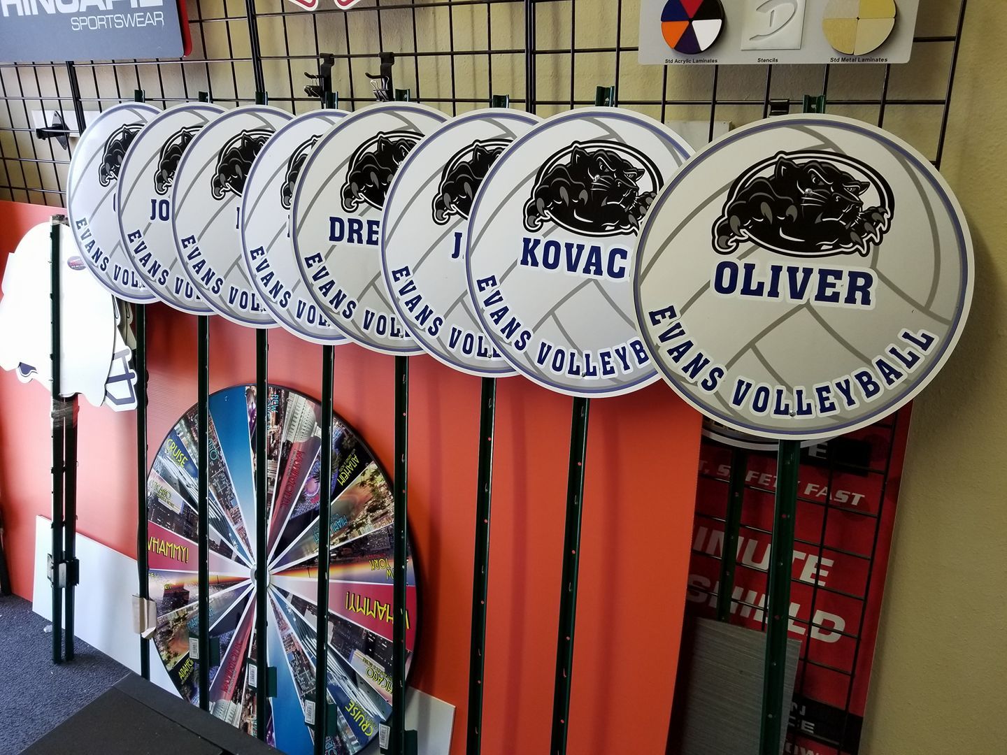 Round volleyball signs