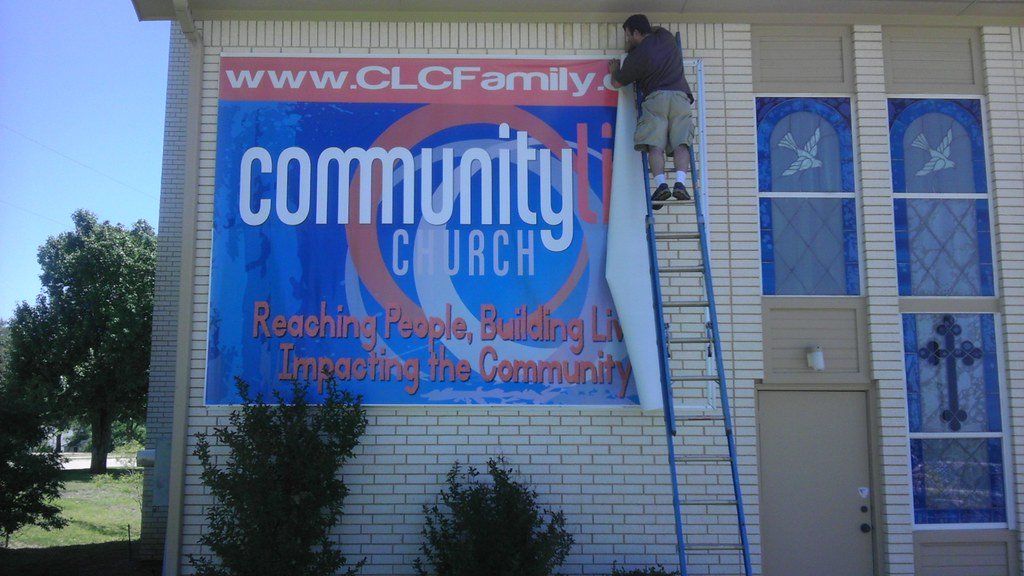 Community church wall banner