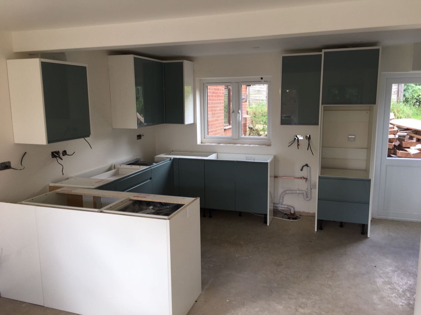 Preparations of kitchen fitting in Burghfield