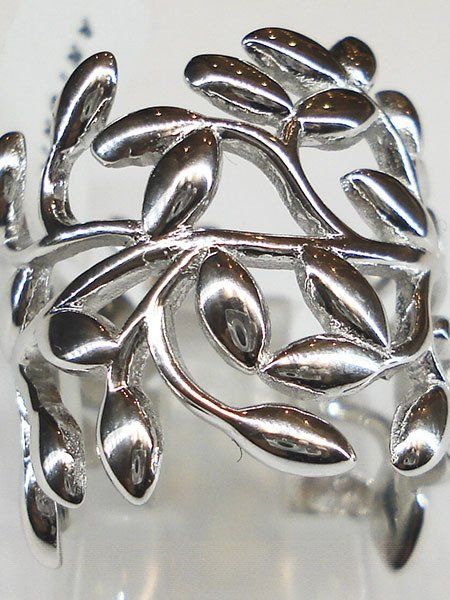Anillo hojitas en plata 925