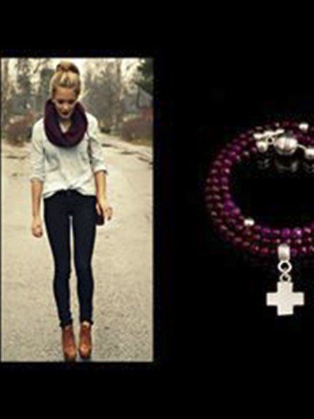 Pulsera de tres vueltas con piedras granate