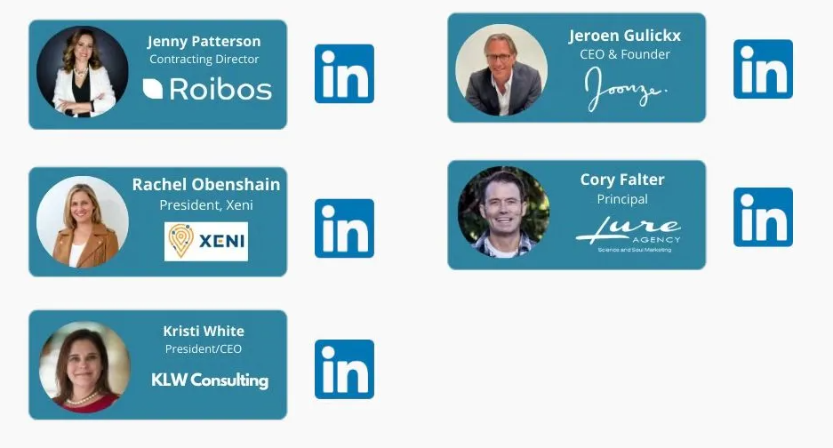 Um monte de logotipos do LinkedIn com rostos de pessoas neles