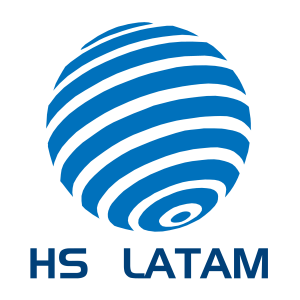 Um logotipo azul e branco para hs latam