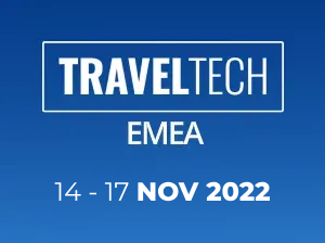 Uma placa azul que diz traveltech emea