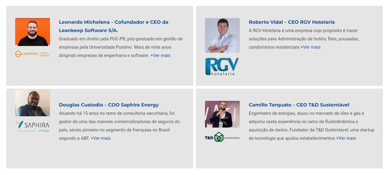 Uma colagem de quatro imagens de pessoas com os braços cruzados.