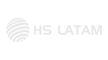 O logotipo hs latam está em um fundo branco.