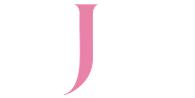 A pink letter j on a white background.