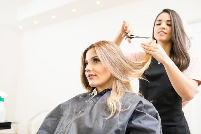 Woman Getting Hair Cut — Eau Claire, WI — Nicole's Downtown Salon & Spa