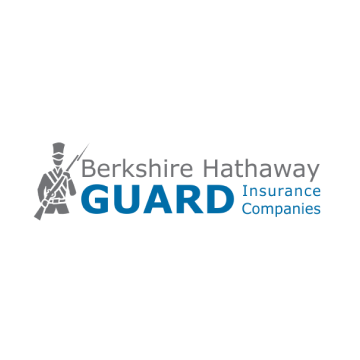 Berkshire Hathaway GUARD Insurance Companies logo in gray and blue with a guard figure icon