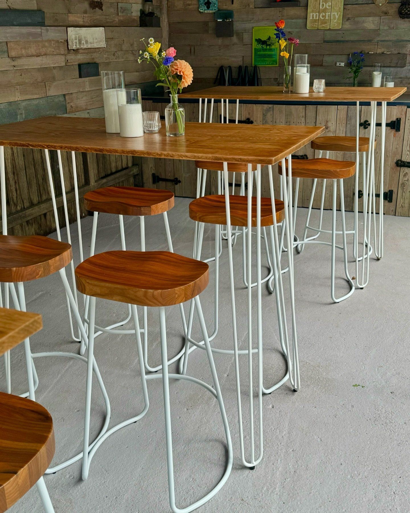 Timber Table Tops with Stools