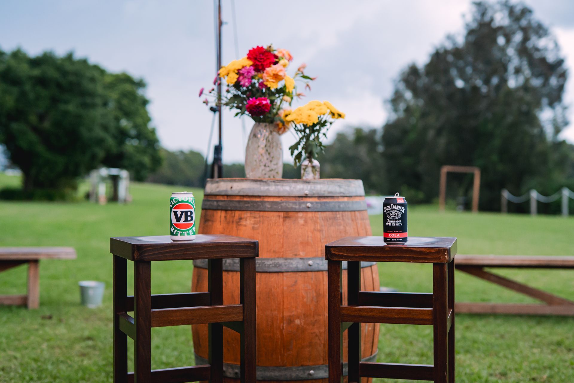 Wine barrel & stool