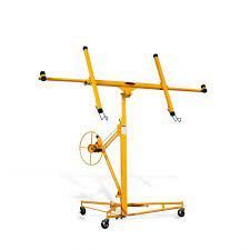 A Yellow Drywall Lift With Wheels — Red Shed Hire In Wauchope, NSW