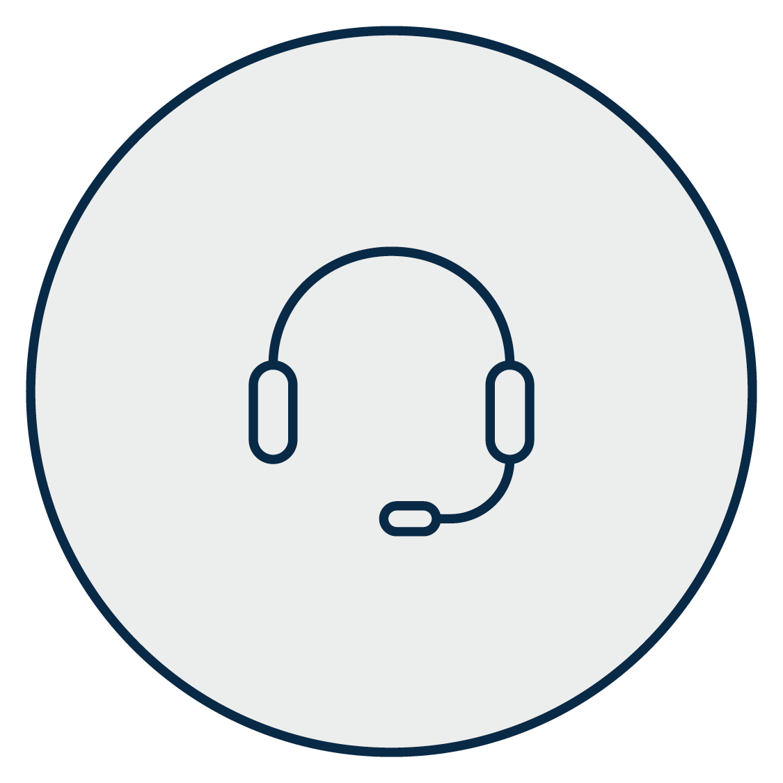 A thin-line icon of a cardboard box inside a light grey circle above the text 