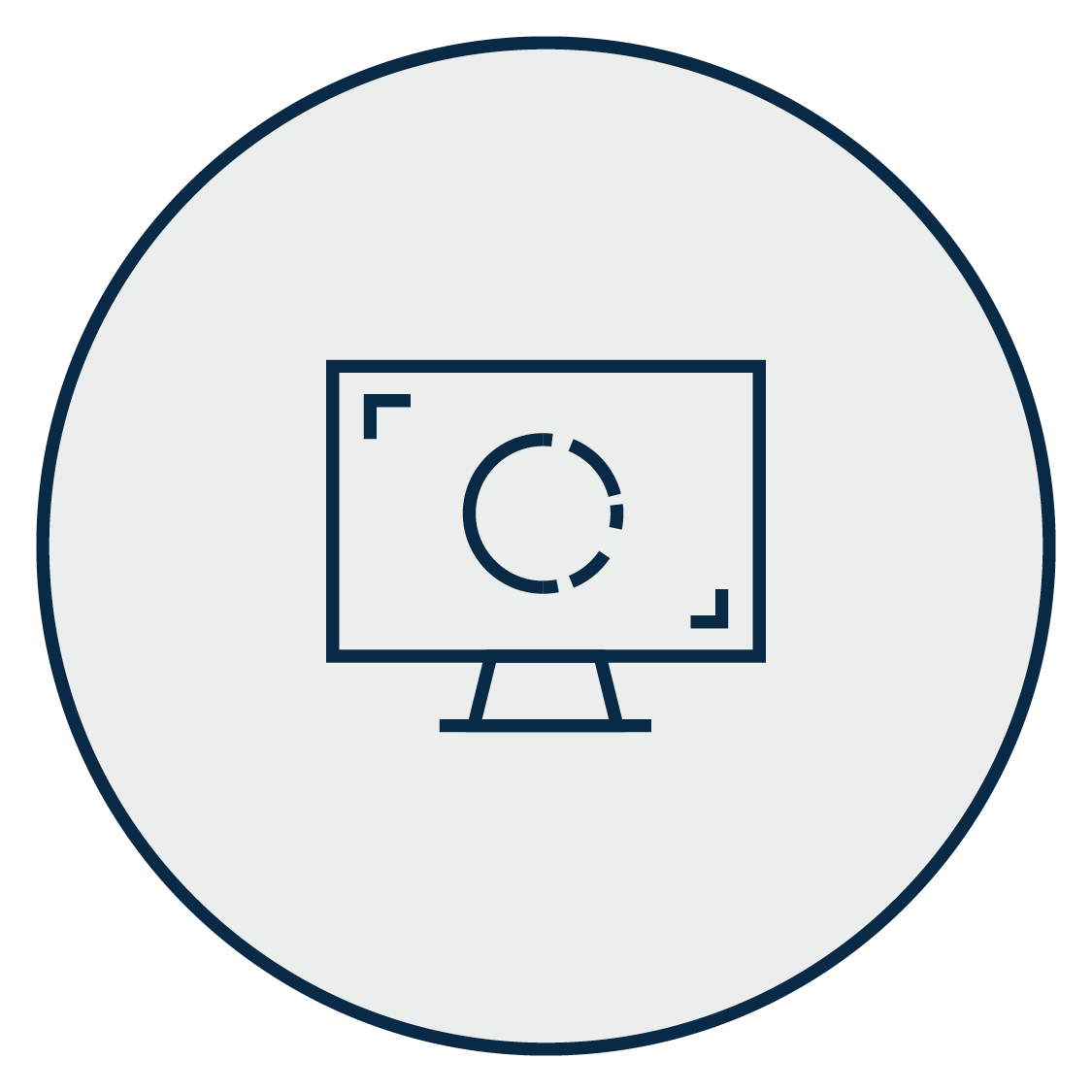 A dark blue outline icon of a headset inside a light grey circle, labeled below as Customer Service.