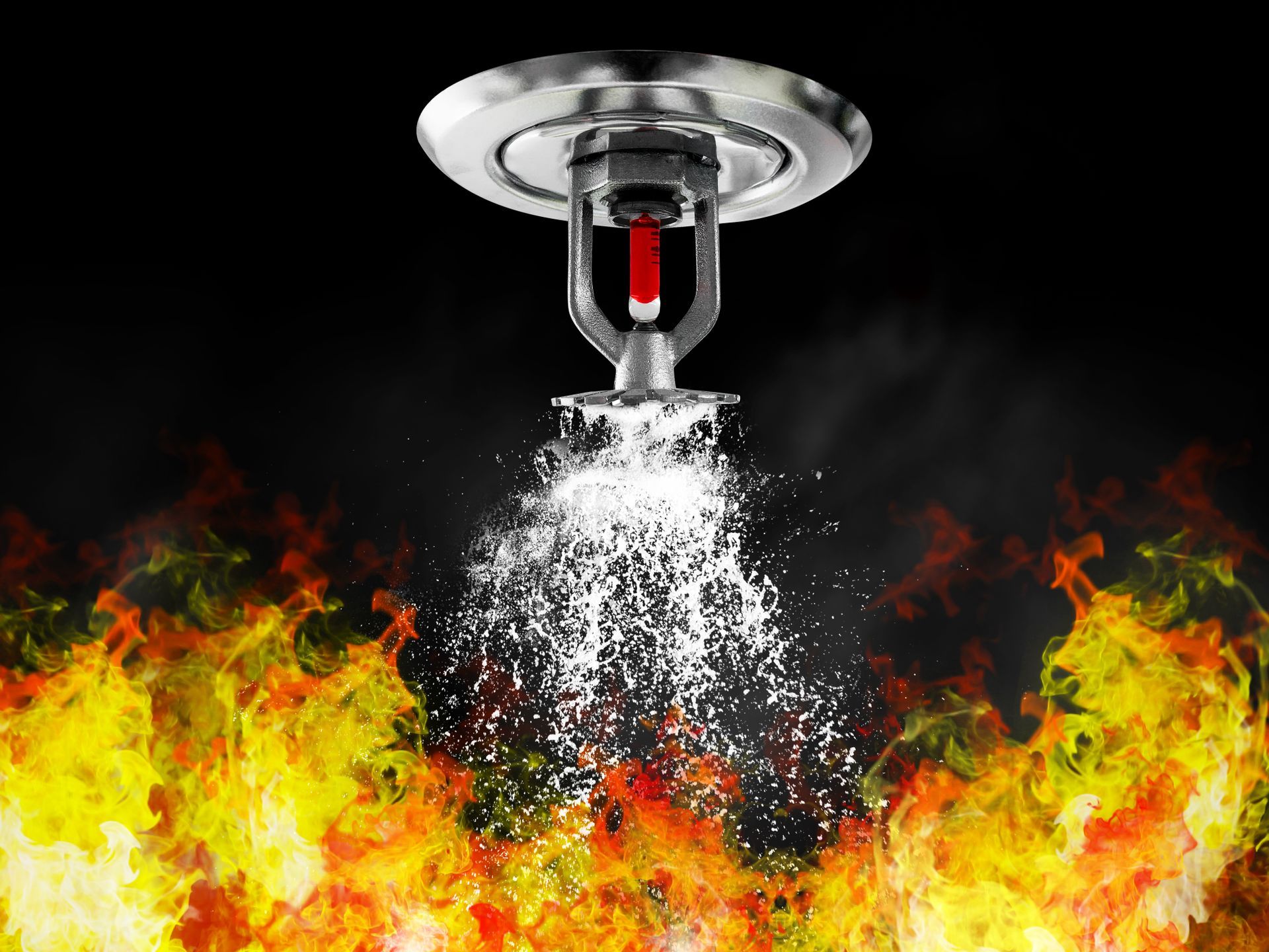 Fire Sprinkler Spraying Water — Fire Safety in Tamworth, NSW