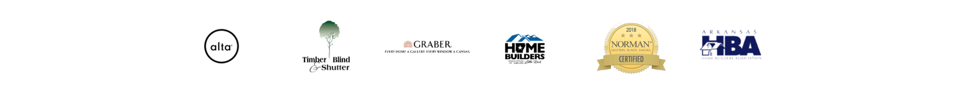 A series of six logos representing organizations, certifications, and academic accreditations in a row.