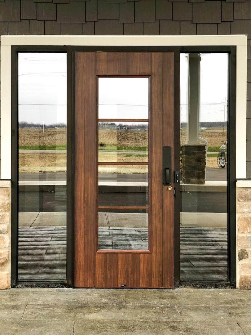 Wood door with side lights