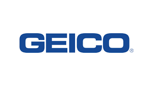 Blue GEICO logo against a white background.