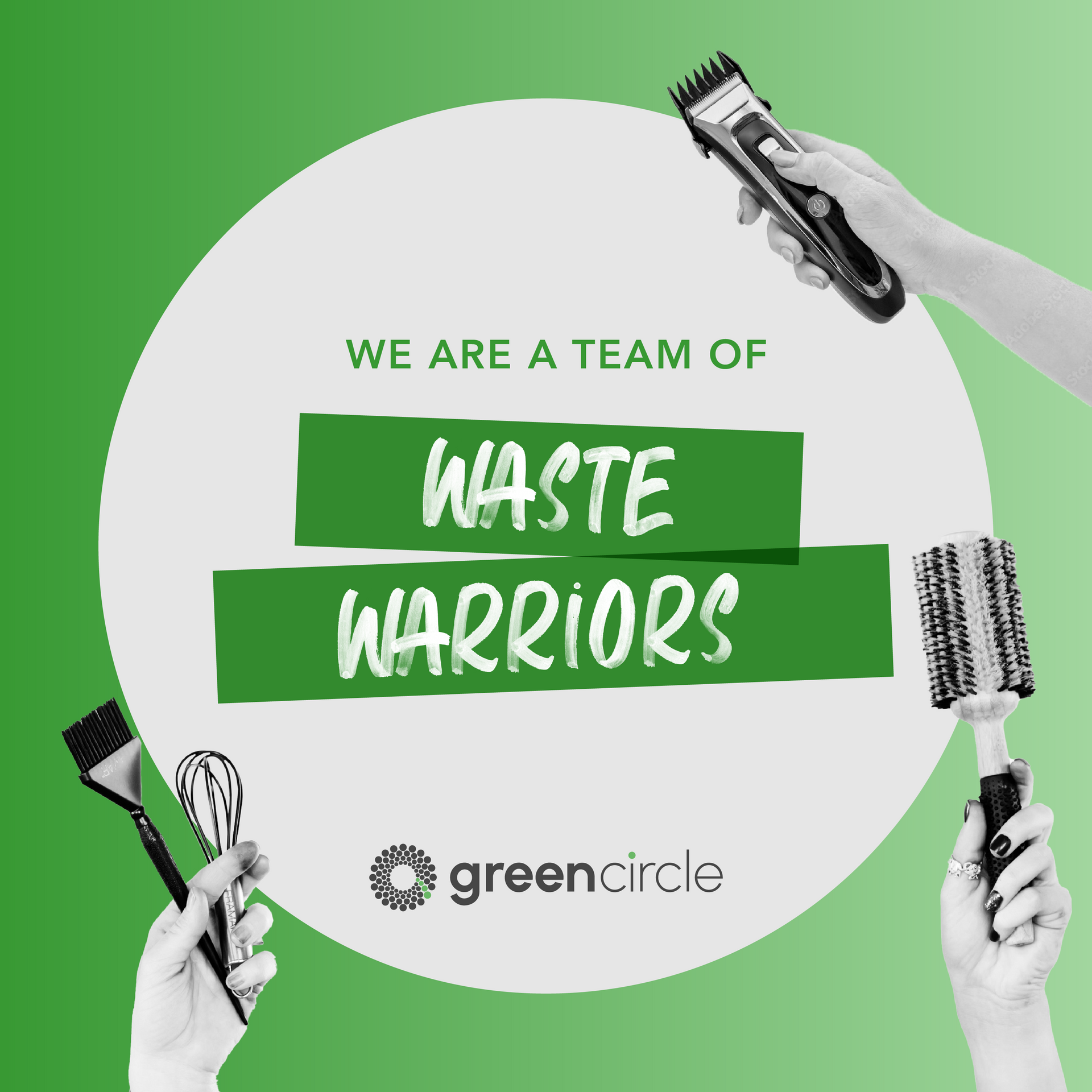 A barber giving a client a haircut; others waiting and receiving haircuts in a brightly lit room.