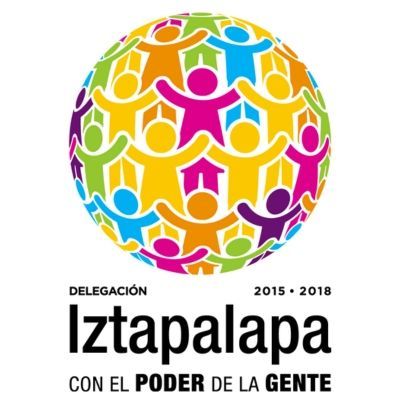 Colorful figures forming a globe, text: 