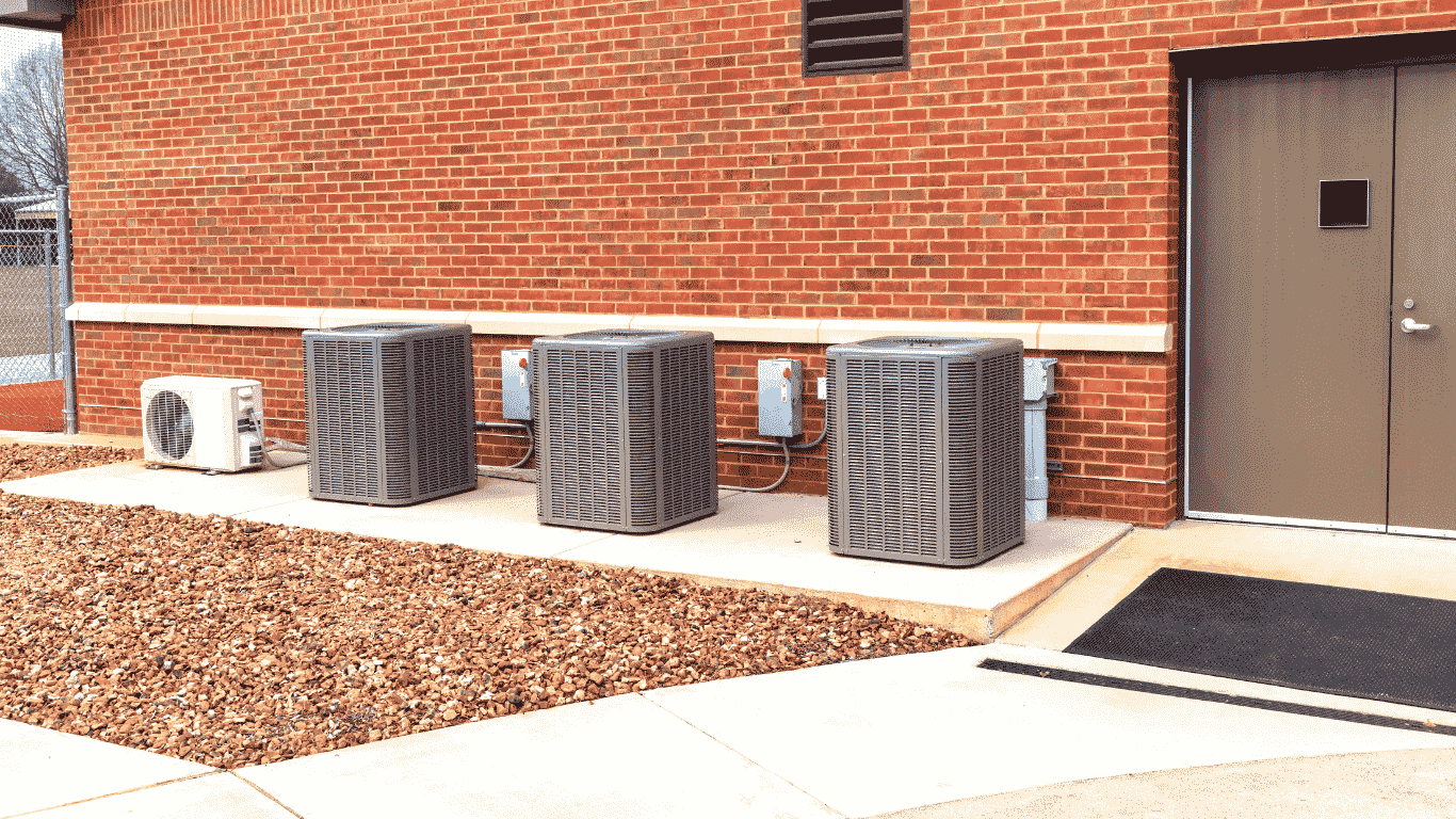 air conditioning unit by a school