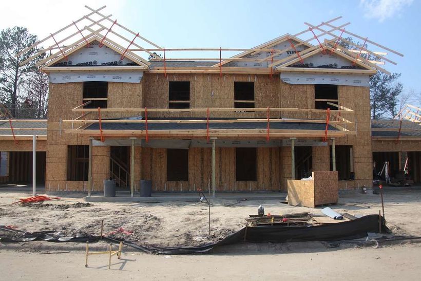 A residential new build construction site