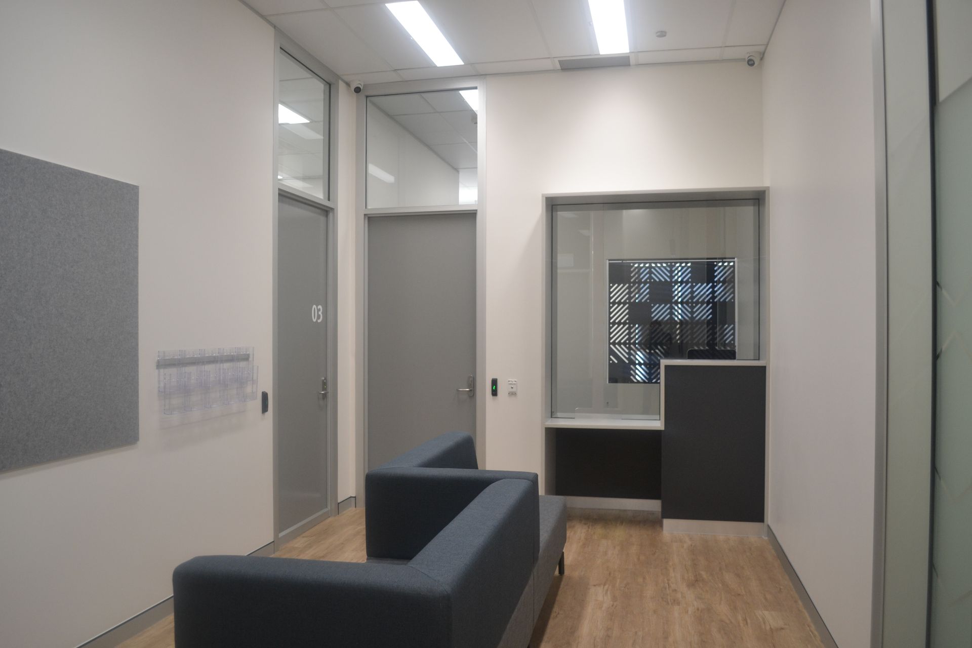 Waiting Area With Grey Walls and Doors — Nick Favot Painting In Bohle, QLD