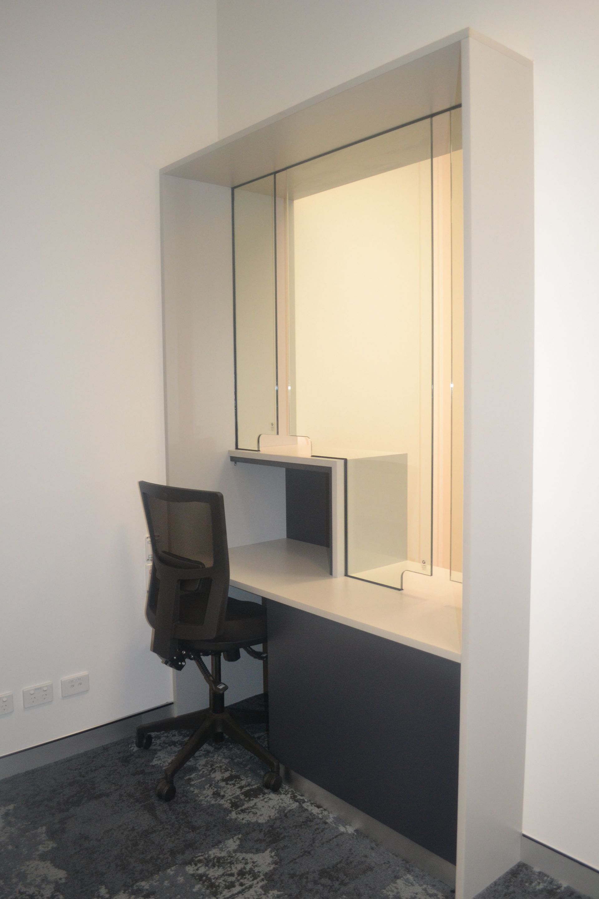 A Modern Office Space With Partitioned Glass Window — Nick Favot Painting In Bohle, QLD