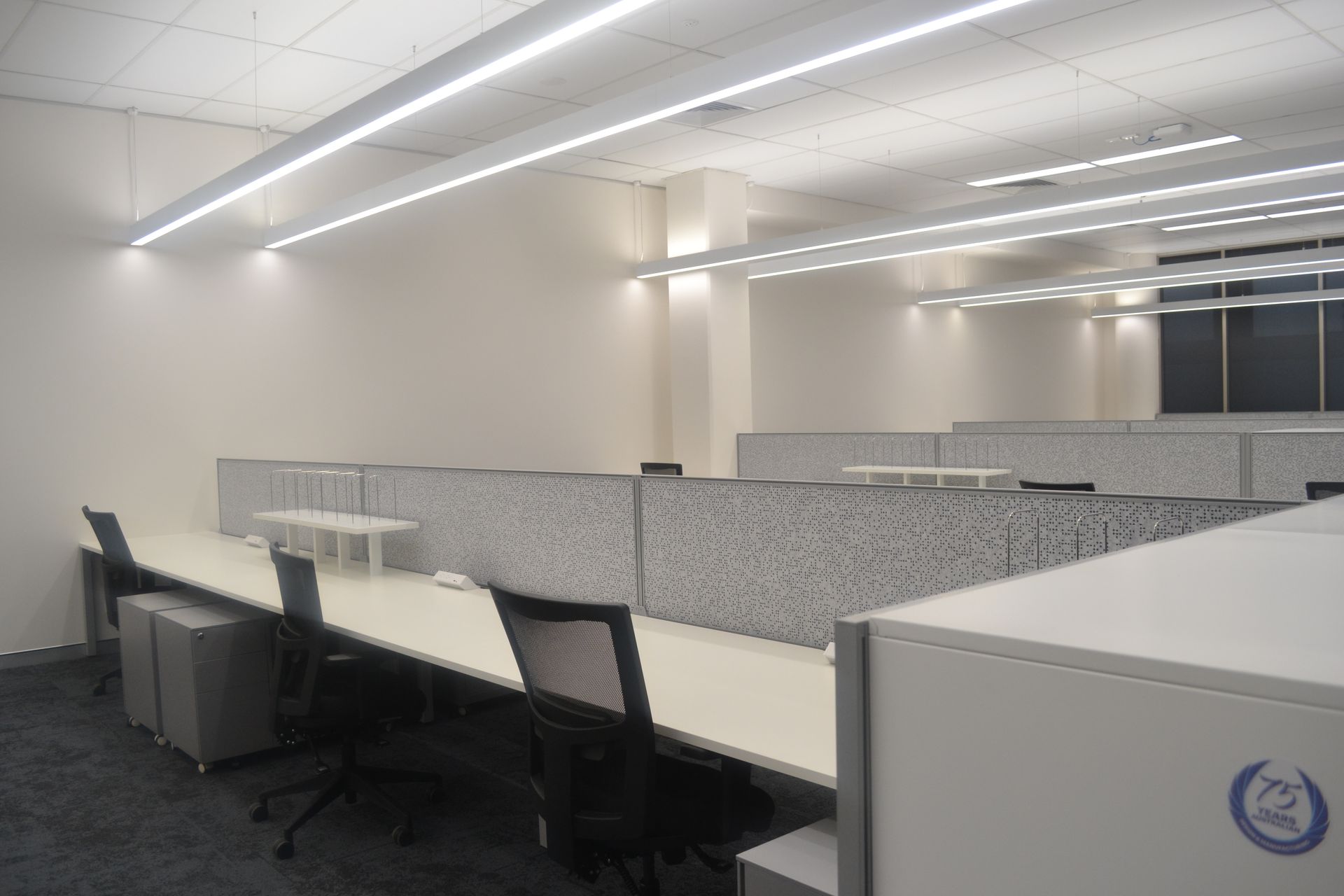 Office Space With White Desks and Partition Walls — Nick Favot Painting In Bohle, QLD