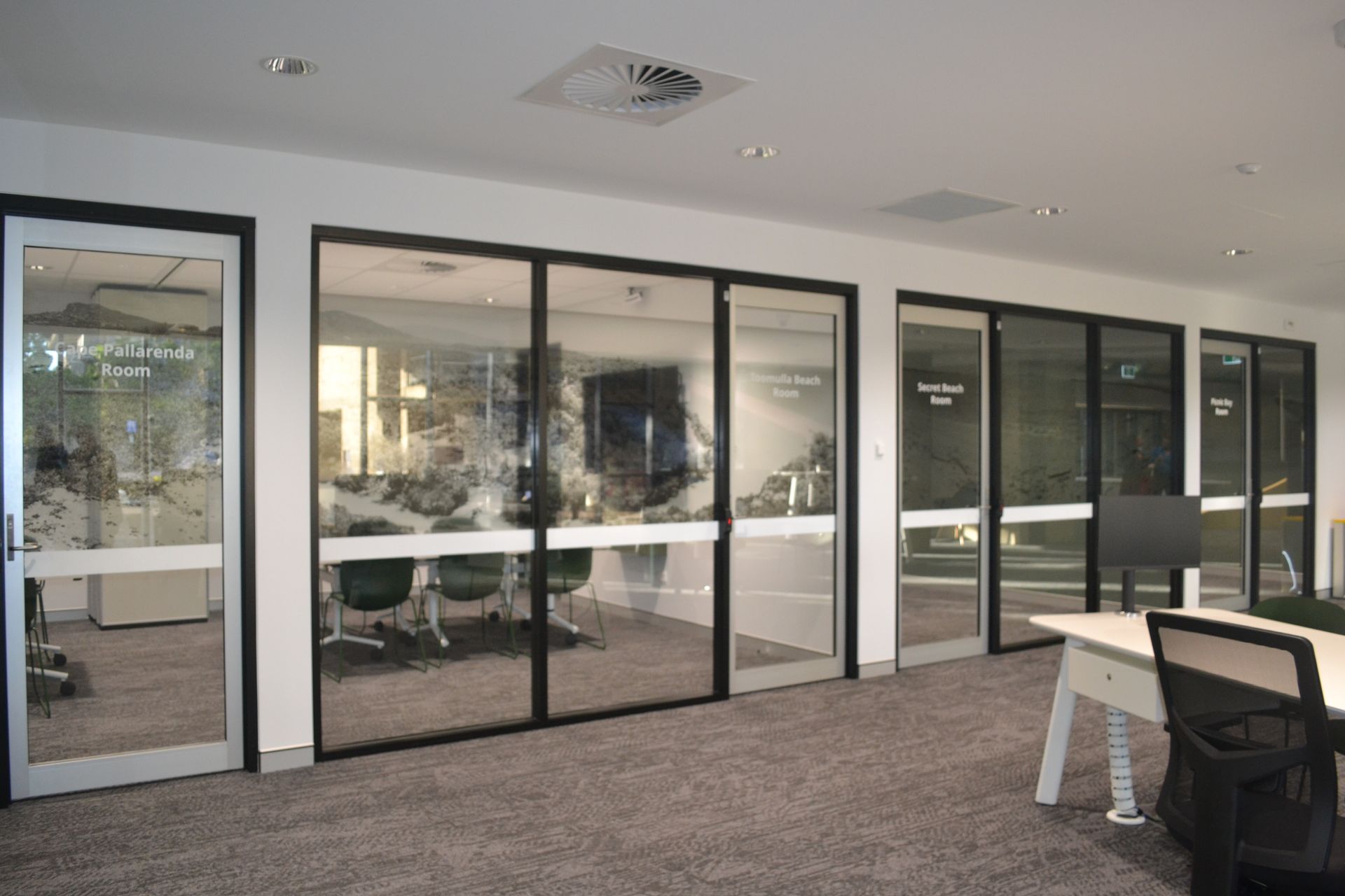 Office Interior With Floor-to-ceiling Glass Walls — Nick Favot Painting In Bohle, QLD