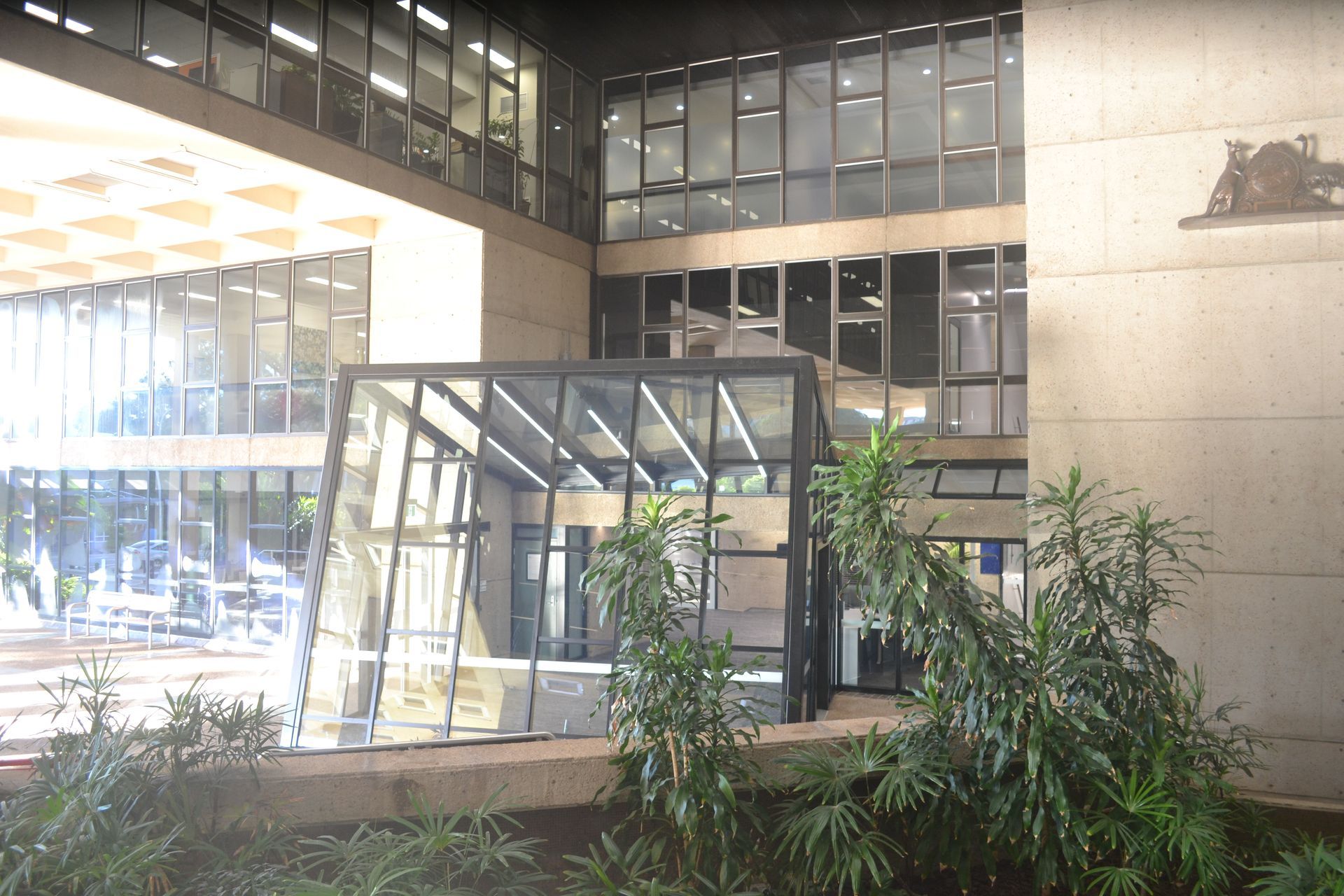 Modern Office Building Interior With Large Glass Windows — Nick Favot Painting In Bohle, QLD