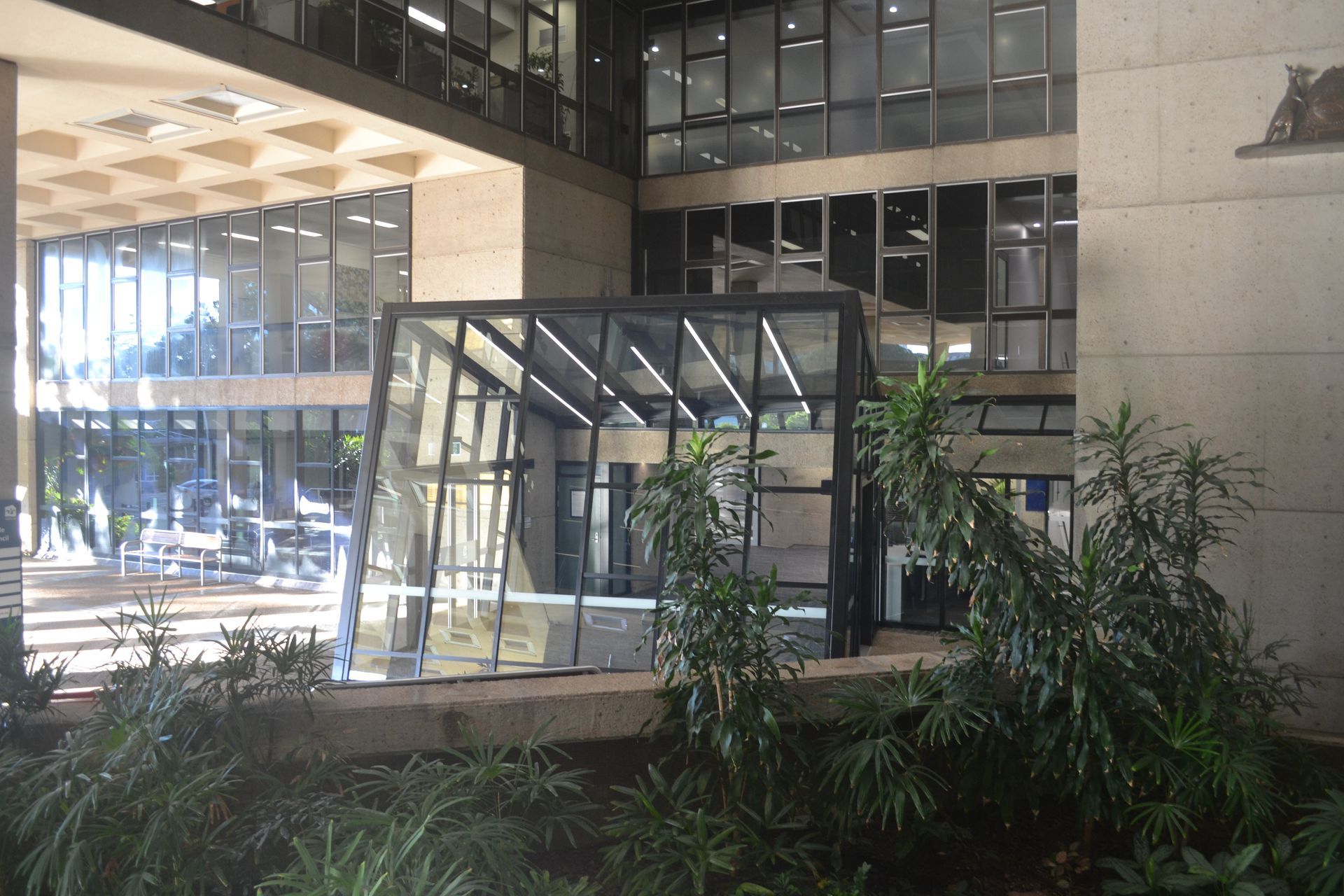 Modern Building Interior With Large Glass Panels — Nick Favot Painting In Bohle, QLD