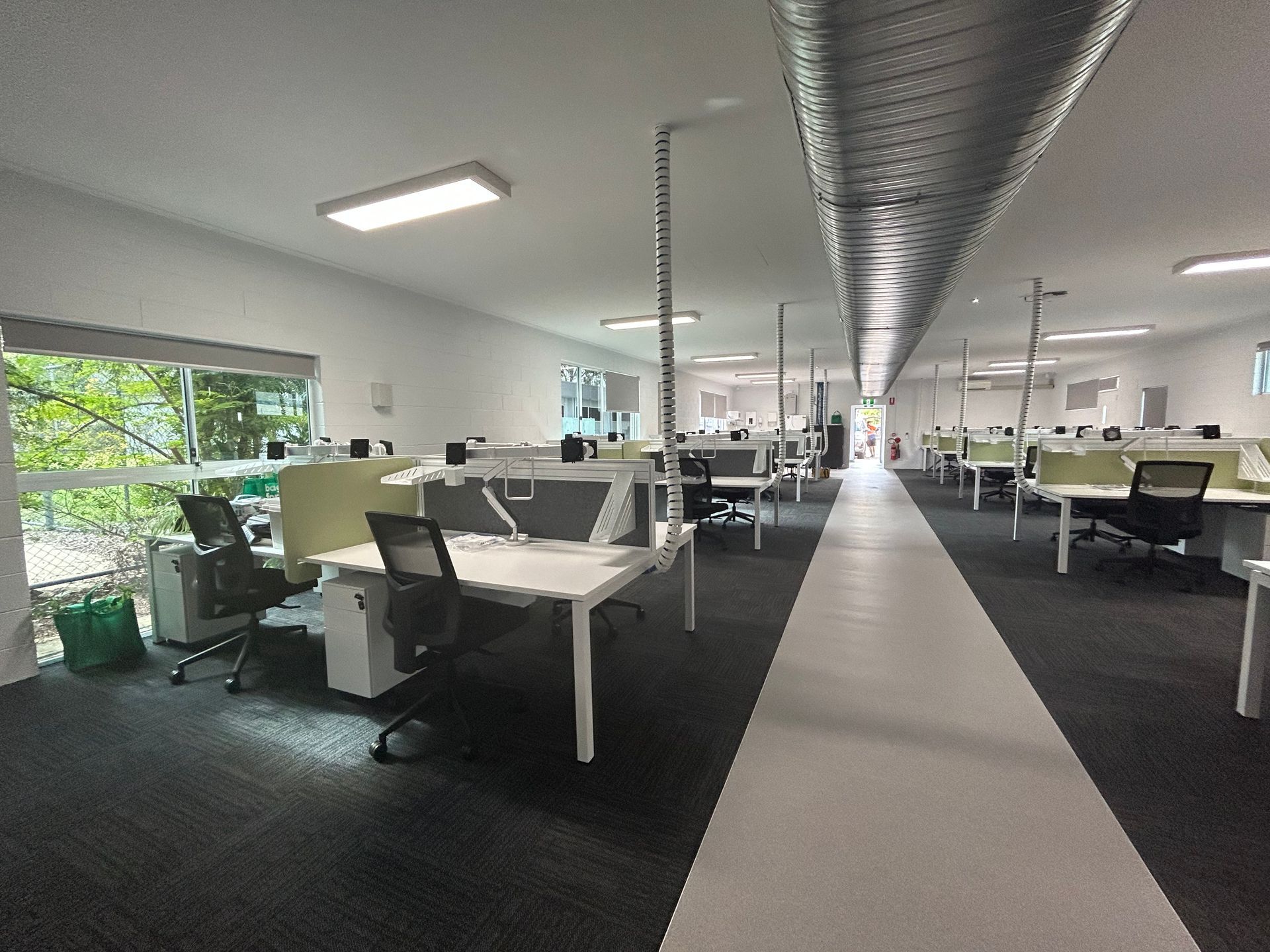 Spacious Office With an Industrial Ceiling Duct — Nick Favot Painting In Bohle, QLD