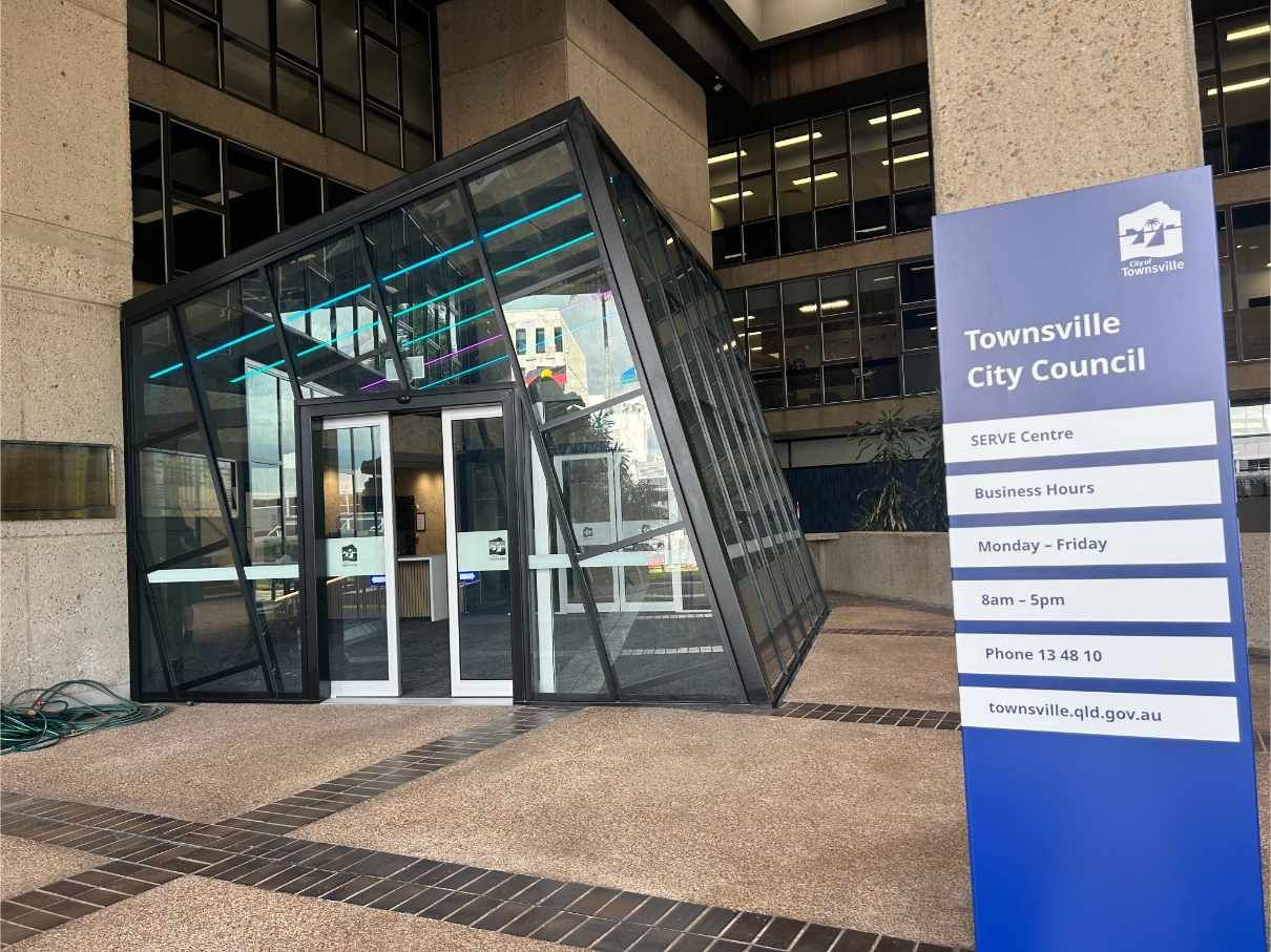 The Entrance to the Townsville City Council Building — Nick Favot Painting in Bohle, QLD