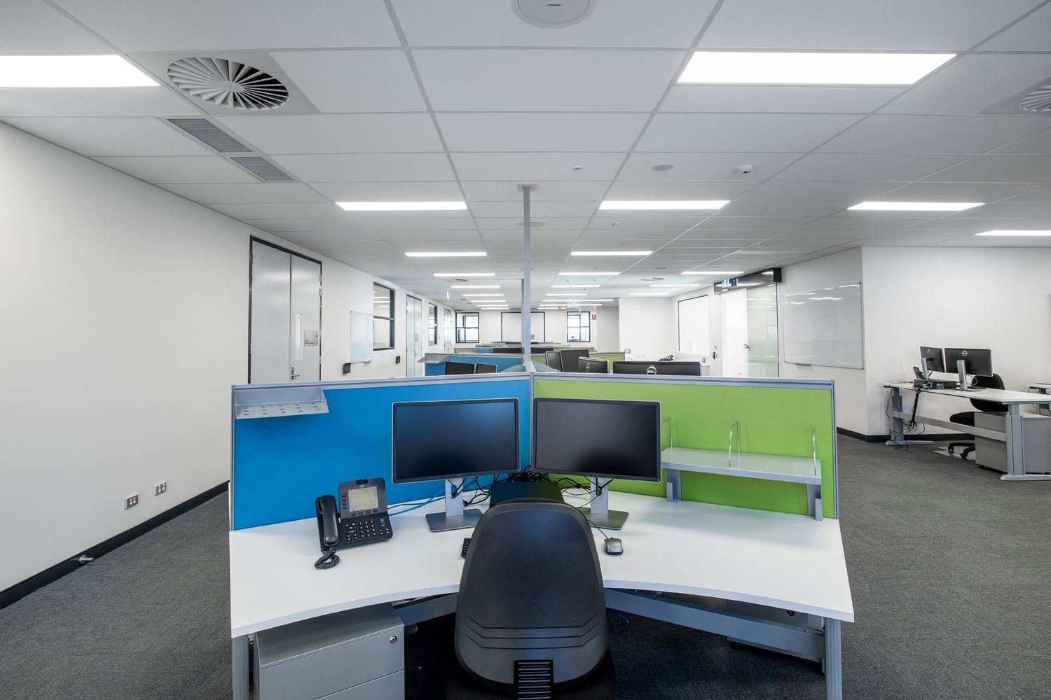Modern Office Space Featuring Dual Monitors — Nick Favot Painting In Bohle, QLD