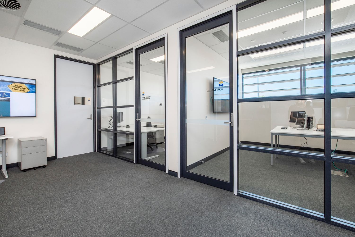 Modern Office With Glass-walled Rooms on the Right — Nick Favot Painting In Bohle, QLD