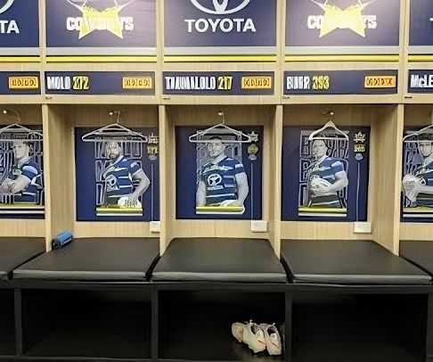 A Locker Room With a Toyota Logo on the Wall — Nick Favot Painting In Bohle, QLD