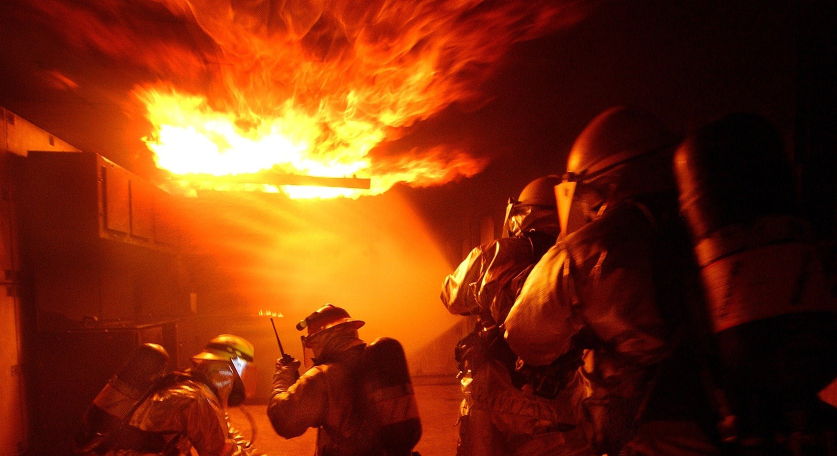 firefighters putting out a fire