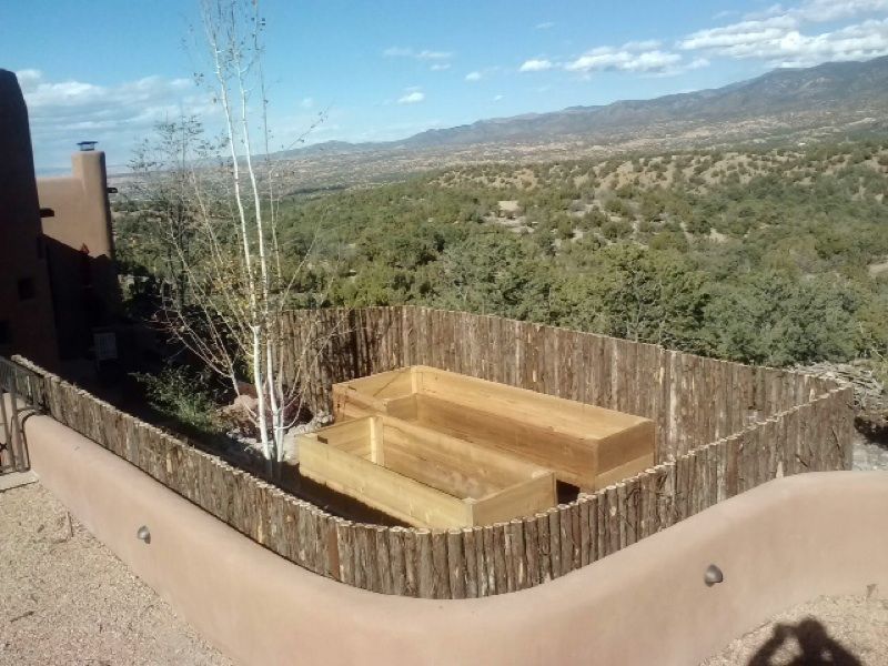 Cedar Planters with Coyote Fence