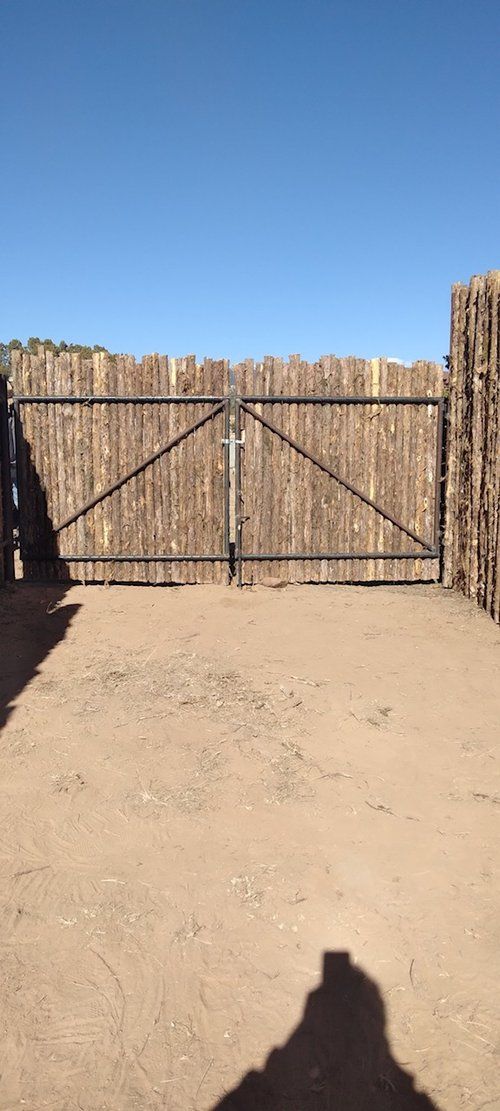 Coyote double gate with ball bearing hinges and drop rod